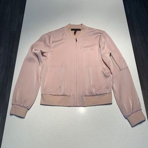 BCBG MaxAzria Women's Light Pink Bomber Jacket